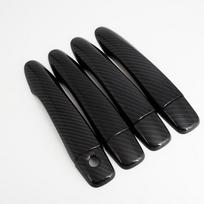 For Nissan Navara NP300 RX D23 2015- Accessory glossy black Carbon fibre pattern car side Door Handle Covers Trim 2016 without smart entry