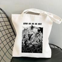 Chainsaw Man shopping bag canvas bolsas de tela bolsa jute bag bolso eco bag string sacola fabric sac cabas grab 24*26cm