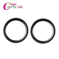 Color My Life 2Pcs/Set Car Air Vent Outlet Cover for Nissan Kicks 2017 -  Stainless Accessories Air Conditioning Outlet juoda
