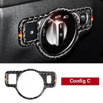 Anglies pluošto priekinių žibintų jungiklio dangtelio apdailos lipdukas, skirtas Mercedes Benz W204 W212 W176 CLA GLA GLE GLK GL A B C E klasei A gray