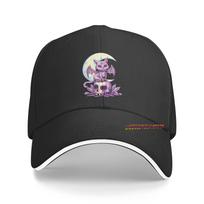 Pastel Goth Wiccan Cat Cute Creepy Witchy Cat and Skull Baseball Cap Unisex Summer Sun Protection Mesh Hat Unisex Snapback Hats One Size