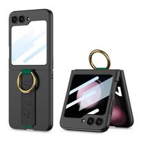 Skirtas „Samsung Galaxy Z Flip 5 5G Case Fashion“ apyrankės apsauginis dangtelis „Z Flip5“ aukštos kokybės kietas kompiuterio dėklas su pirštų žiedo laikikliu smūgiams atspariais dėklais For Samsung Z Flip 5