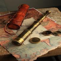 Handmade Brass Telescope East India Company 1818 Tracker Spyglass Scope Replica Antique 81.28 cm Large Vintage Souvenir with Leather Case brown