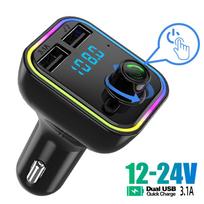 Dvigubas USB automobilinis įkroviklis Greitasis įkroviklis Spalvotas 3.0 3.1a Greitas įkrovimas iPhone14 13 Samsung Type C adapteris automobilyje juoda