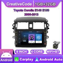 8 colių skirtas Toyota Corolla E140 E150 2006-2013 m. Su mygtuko rankenėle Android Car Radio Multimedijos grotuvas Navigacija Stereo GPS 2 Din Carplay 2+32GB 1+32GB black