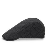 Skrybėlė Vyrai Moterys Beretė Rudens ir Žiema Retro Forward Cap Anglija Dailininkas Skrybėlė lauke Laisvalaikis Tweed Duck Liežuvio kepurė adjustable juoda