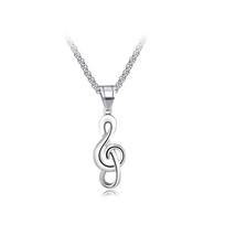 OPK Kūrybinės muzikos simbolis karoliai Titano plieno vyriškas kaklo rankšluostis 3*55CM sidabras