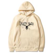 New Death Note Hoodies Anime Unisexga Print Streetwear Unisex Women Fashion Oversized Sweatshirts Hoodie Harajuku Pullovers Tracksuits 2XL beige