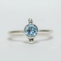 Blue Topaz Round gemstone Ring, Bezel Ring, Stacking Ring, 92 Silver ring, Gift For Christmas, Dailywear Ring, Promise Ring 5