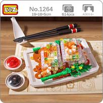 LOZ 1264 Rytinė arbata Dim Sum Krevetės Garuose virtas ryžių vyniotinis Maisto modelis „pasidaryk pats“ Mini kaladėlės Plytos Konstruktorius Vaikams be dėžutės
