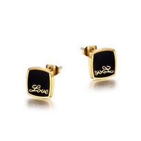New Retro Earrings Female Hong Kong Wind Black And White Metal Earrings
