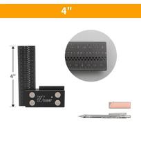 Precision Square Metric/Imperial T Speed Measurements Ruler for Measuring Marking Woodworking Carpenters Aluminum Alloy Framing 4 inch gray