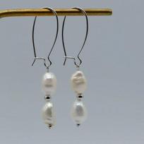 Simple Earrings Natural Freshwater Pearls 925 Silver Hook Earrings White/Purple Baroque Pearl Women's Earrings