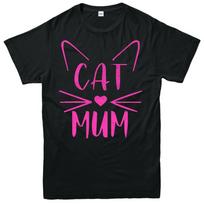 Cat Mum T-Shirt Funny Kitten Crazy Cat Lovers Adorable Animal Funny Top XXXXL pink