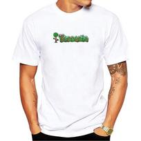 Terraria Summer White Tees Minkšti, kvėpuojantys unisex marškinėliai trumpomis rankovėmis, laisvalaikio unisex marškinėliaiVyrai S brown
