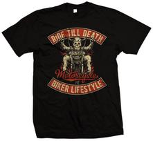 Moto Motero Camiseta, Motero Lifestyles, Ride Hasta Muerte Chopper Unisex T-shirt S brown