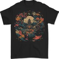 Japonijos fantazijų sodas Japonija Unisex marškinėliai S brown