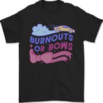 Burnouts or Bows Gender Reveal Baby Pregnant Unisex T-shirt XXXXL pink