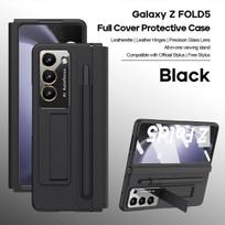 Skirtas „Samsung“ sulankstomas odinis telefono dėklas, skirtas „Samsung Galaxy Z Fold4“ su rašikliu, skirtas „Galaxy Z Fold 5“ sulankstomas laikiklio dangtelis Galaxy Z Fold4 juoda