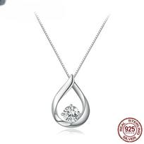 1CT Moissanite Waterdrop Necklace Lab Diamond 925 Sterling Silver Chain Necklace for Women Wedding Valentine's Day Gift white