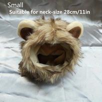 Pet Wig Lion Mane Costume Hair Accessories for Small Dogs & Cats S chaki