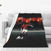 CR Antklodė Šaudymas Futbolo Žaidėjas Lėktuvo Kelionė Flanelinė Mėtoma Antklodė Super Šilta Sofos Lovo Dizainas Patalynė Dovana 30*40in black