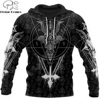 Prekės ženklo mada rudens gobtuvai Šėtoniškos tatuiruotės simboliai 3D visame spausdinti vyriški megztiniai Unisex užtrauktuku su užtrauktuku laisvalaikio striukė 5XL