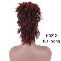 MISS WIG Sintetiniai rudi garbanoti plaukų piešiniai Mohawk surišti į uodegą prisegami plaukams priauginti aukštai pūkuoti Afro natūralūs arklio uodega 45cm