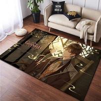 „Genshin Impact HD“ spausdintas kilimas buitinis kilimėlis vaikų kambario svetainė, kėdė prie lovos, modernus paprastas grindų kilimėlis kawaii kilimėlis 40cm x 60cm black