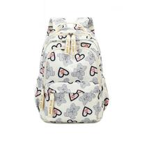 Printed Backpack Lightweight Schoolbag for Students Simple Double Shoulder Schoolbag for Women One Size white