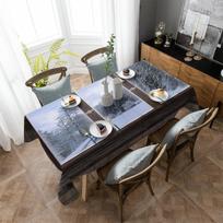 Langų sniego miško staltiesės šventinės dekoracijos vandeniui atsparios stačiakampės staltiesės Vestuvių dekoro stalo viršelis 4pcs 33x48 Table mat gray