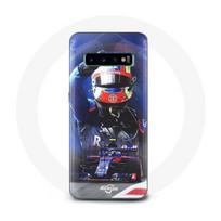 Coque pour Samsung Galaxy S10 Formule 1 Pierre Gasly Pilote automobile F1 Rouge Bleu raudona