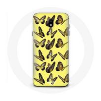Coque pour Samsung Galaxy J7 2017 Papillons Fond Jaune