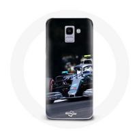Coque pour Samsung Galaxy A8 2018 Formule 1 Valtteri Bottas Pilote automobile F1 Noir