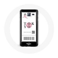 Coque pour Samsung Galaxy J3 Billet d'avion Tokyo Japon