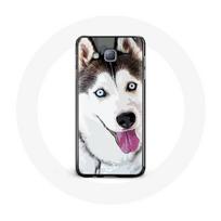 Coque pour samsung galaxy J7 2016 Husky Blanc de Sibérie Yeux Bleus