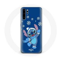 Coque pour Huawei P30 Pro Stitch neige Noël bleu mėlyna