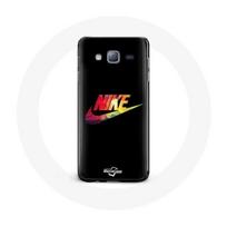 Coque pour Samsung Galaxy J7 Nike Logo Couleur fond noir