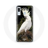 Coque pour samsung galaxy A40 Cacatoes Perroquets Blanc sur l'arbre