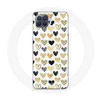 Coque pour Oppo A93 Fond de texture abstraite coeurs noir jaune et gris