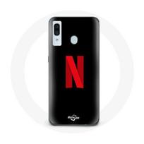 Coque pour Samsung Galaxy A20e Netflix Logo rouge fond noir