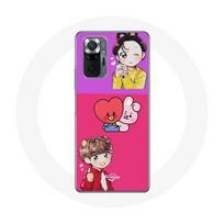 Coque pour Xiaomi Redmi Note 10 Pro BTS BT21 Cooky Et Tata Bangtan V Et Jungkook Fanart