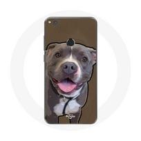 Coque pour Huawei P8 Lite 2017 Chien Pitbull Blanc gris