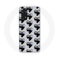 Coque pour Xiaomi Redmi Note 11S Fond de coeurs noirs