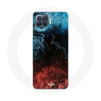 Coque pour Oppo A93 fond de texture abstraite rouge noir bleu