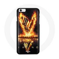 Coque pour Iphone 7 Vikings Série Saison 6 logo V Epée de Feu Fond Noir