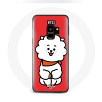 Coque pour Samsung Galaxy S9 Plus BTS Bangtan Garçons BT21 RJ de Jin Fond Rouge