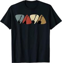 Retro Vintage Guitar Pick Player Guitarist Bassist Musician Unisex T-Shirt XXXXL brown