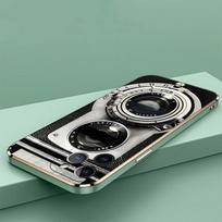 N65 Vintage Camera Boombox Golden Plating Edge Minkštas TPU telefono dėklas, skirtas Samsung S23 S24 Ultra S20 A14 A34 A54 Huawei P40 Honor 90 smūgiams atsparus galinis dangtelis Samsung Galaxy A01