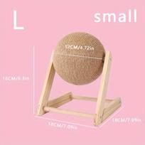 Interaktyvus draskymo kamuoliukas vidutinio dydžio katėms su sizalio virve, patvari medinė konstrukcija, nagų malimas V style/Small ruda